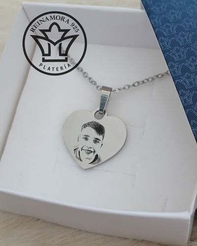 Fotograbado Acero Quirúrgico Mini Corazón 20x20mm