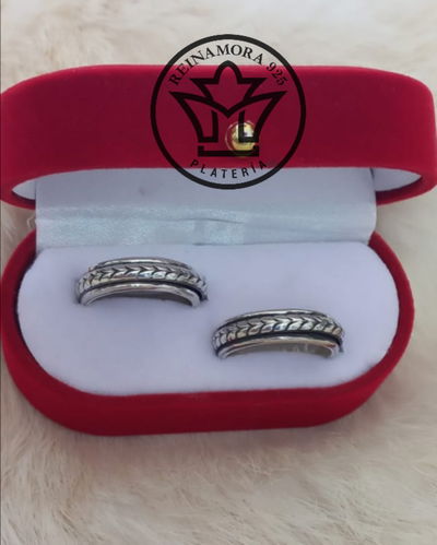 Alianzas Plata 925 Cinta 5mm Giratorias