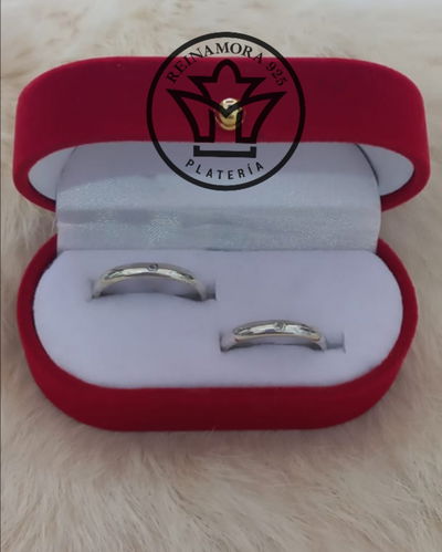 Alianzas Plata 925 Media Caña 3mm Cubic