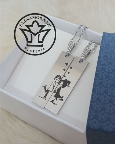 Dijes Para Compartir Acero Quirúrgico 