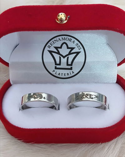 Alianzas Plata 925 Cinta 5mm GOKU & MILK