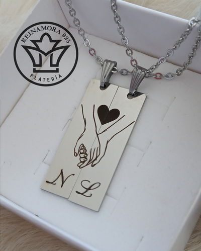 Dijes Para Compartir Acero Quirúrgico 