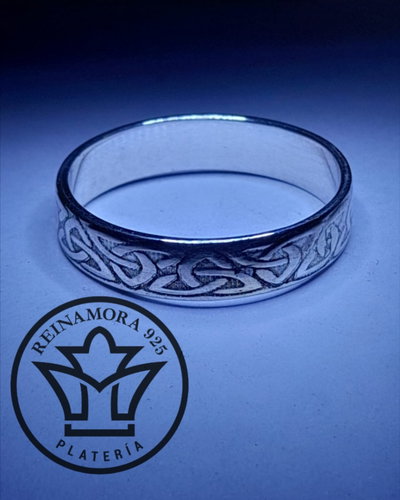 Alianzas Plata 925 Cinta 5mm Guardas Triqueta