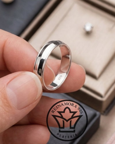 Alianzas Plata 925 Cinta 4mm Catedral