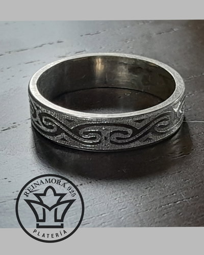 Alianzas Plata 925 Cinta 5mm Guardas Celta