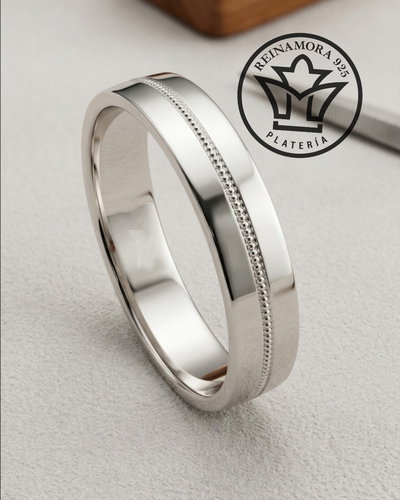 Alianzas Plata 925 Cinta 5mm Grains