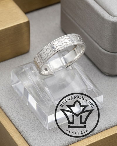 Alianzas Plata 925 Cinta 5mm Guardas Igriega Y