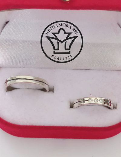 Alianzas Plata 925 Cinta 3.5mm Línea Cz