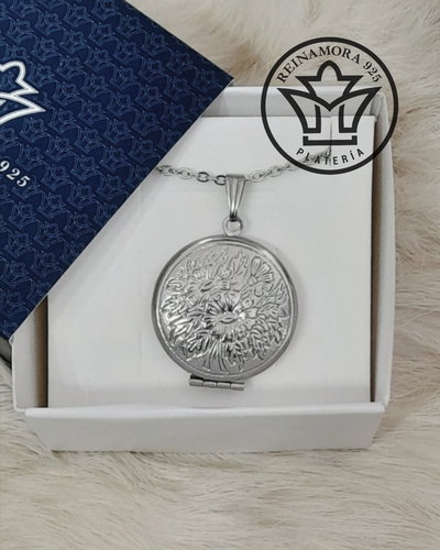 Relicario Acero Quirurgico Redondo Diseño  26mm + Grabado Imagen