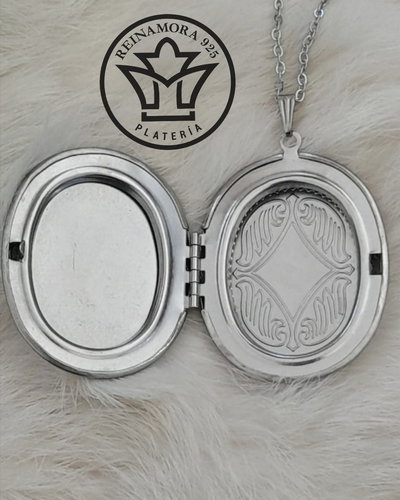 Relicario Acero Quirurgico Ovalado 46x39mm + Grabado imagen
