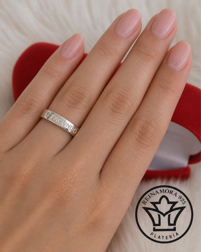 Alianzas Plata 925 Cinta 5mm Lisas Cz Nombre