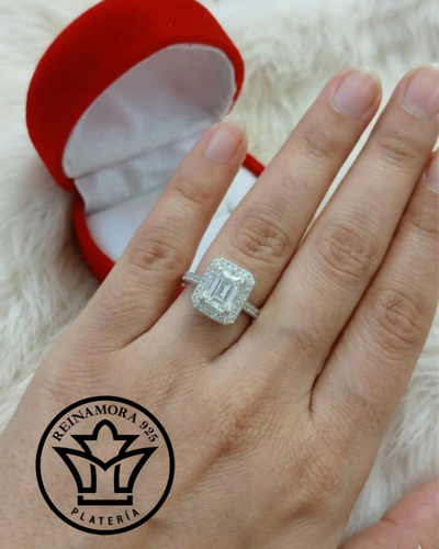 Anillo Plata 925 Cz Promesa Modelo Reina