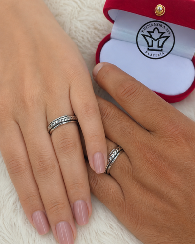 Alianzas Plata 925 Cinta 5mm Giratorias