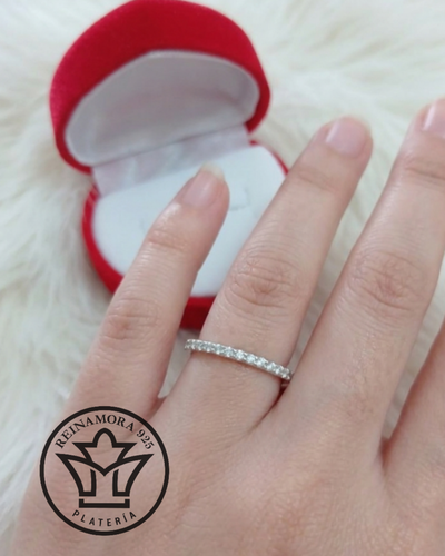 Anillo Plata 925 Cz Cintillo 1mm 1.1gr