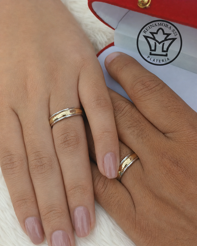 Alianzas Plata 925 Oro 5mm Sin Fin
