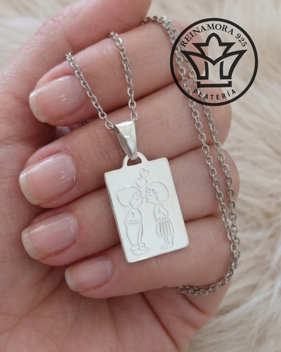 Dije Plata 925 Rectangular Pareja 