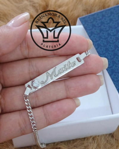 Pulsera Plata 925 Identificatoria Cz 