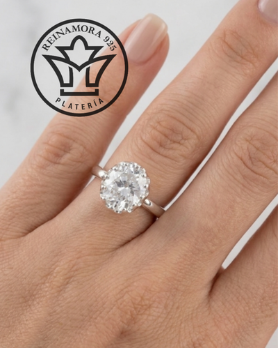 Anillo Plata 925 Cz Corona Blanco
