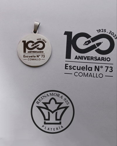 Medalla Acero Quirúrgico Colegio Redonda 25mm