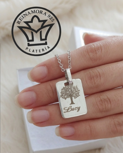 Medalla Plata 925 Rectangular 20x15mm + Grabado Logo