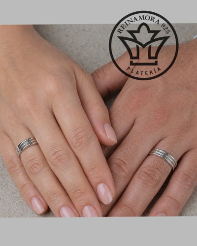 Alianzas Plata 925 Rodinado Oro Blanco Atlante 5mm
