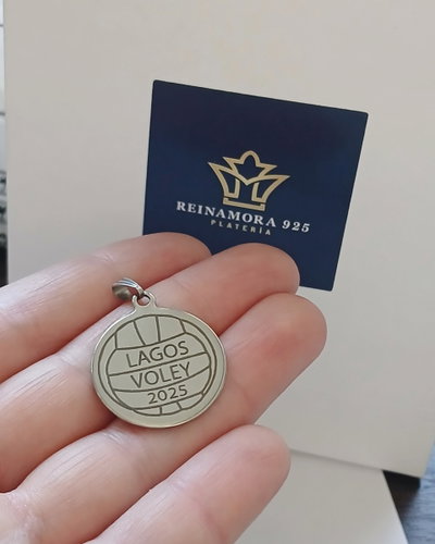 Medalla Acero Quirúrgico Colegio Redonda 25mm Mate