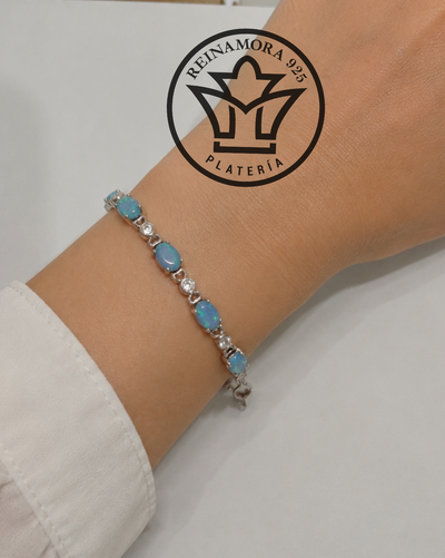 Pulsera Plata 925 Ópalo Cz 9gr