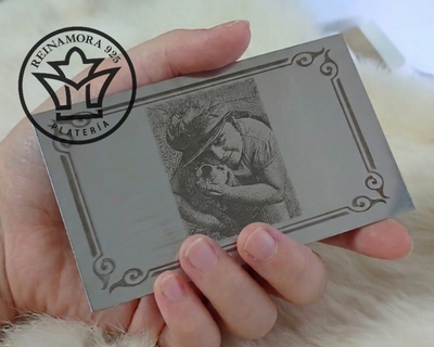 Placa Acero Inoxidable 6x10cm + Grabado Foto 