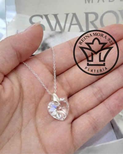  Dije Plata 925 Swarovski Corazon 10mm 