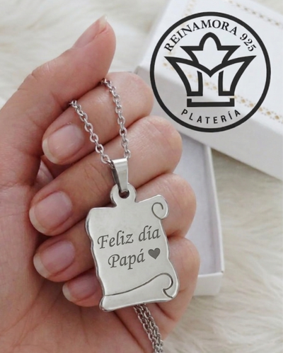 Dije Acero Quirúrgico Rectangular Diploma 32x20mm