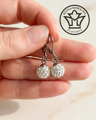 Aros Acero Quirúrgico Colgante Cierre Frances Shamballa 10mm