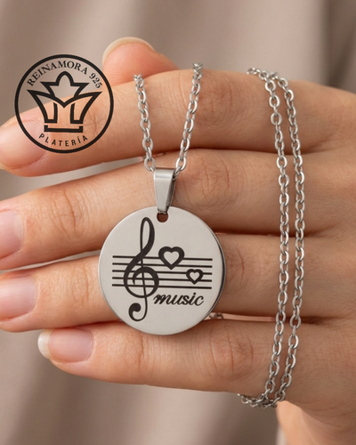 Dije Acero Quirúrgico Grabado Láser & Cadena