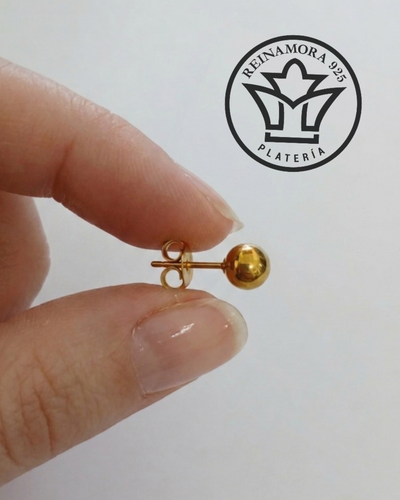 Aros Acero Quirúrgico Dorado Bola Lisa 2, 4, 7 y 10mm