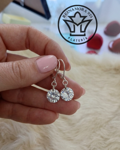 Aros Plata 925 Colgantes Cierre Frances Cubic 8mm