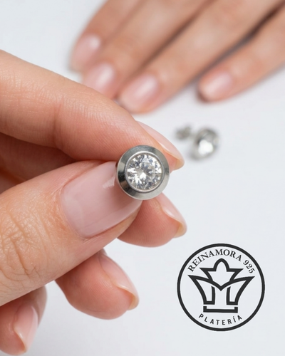 Aros Acero Quirúrgico Pasante Cilindro Biselado Strass