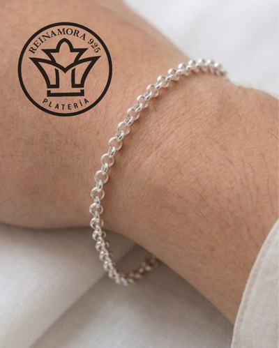 Pulsera Acero Quirúrgico Blanco Rolo 5mm 