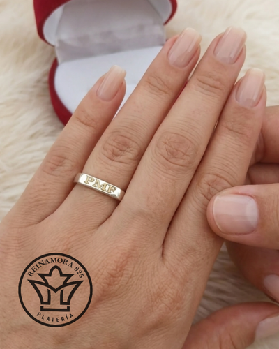 Anillo Plata 925 Sello Fino 3.5grs + Grabado Nombre