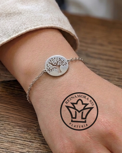 Pulsera Acero Quirúrgico Árbol Calado