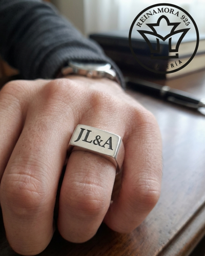 Anillo Plata 925 Sello + Grabado