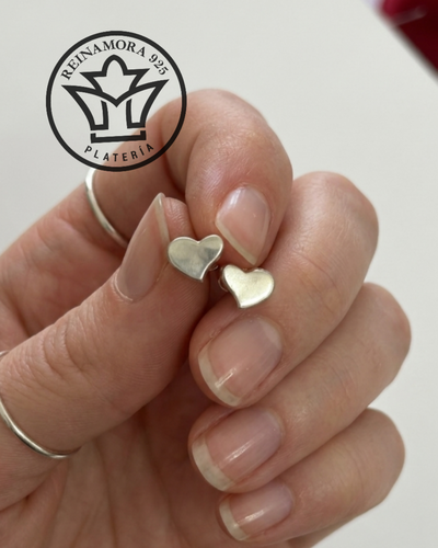Aros Plata 925 Pasante Corazón 1.5grs