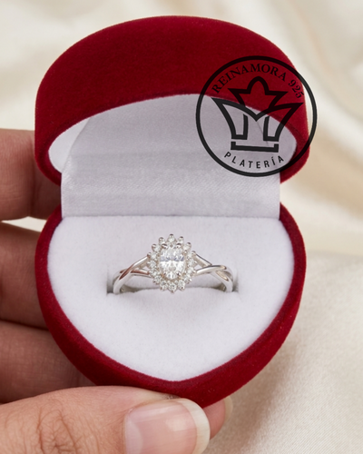 Anillo Plata 925 Cz Roseta 2,6grs
