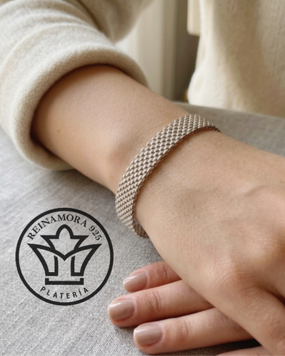 Pulsera Plata 925 Malla ancho 12mm 13gr
