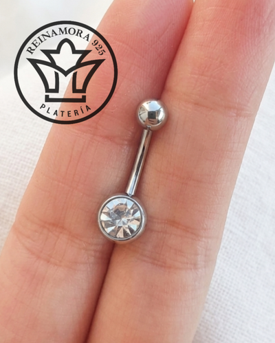 Piercing Acero Quirúrgico Ombligo doble Strass