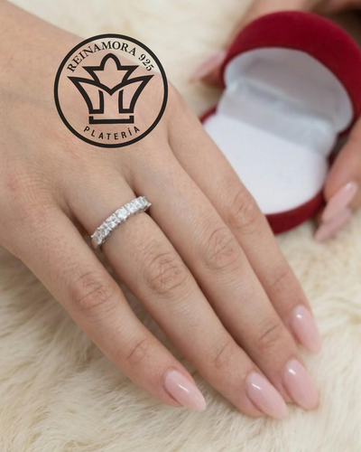 Anillo Plata 925 Cz Cintillo 7P 2.5mm 2.2gr 