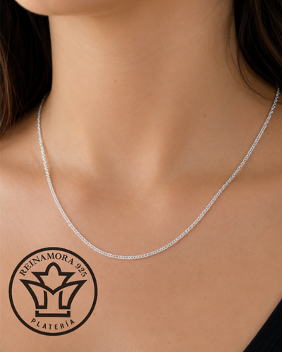 Cadena Plata 925 Importada Cubana 2mm 50cm