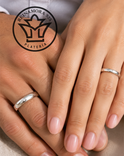 Alianzas Plata 925 Cz Media Caña 3mm & 5mm