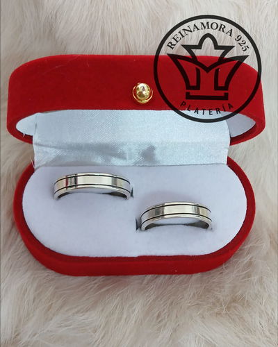 Alianzas Plata 925 cinta 5mm 2 líneas 