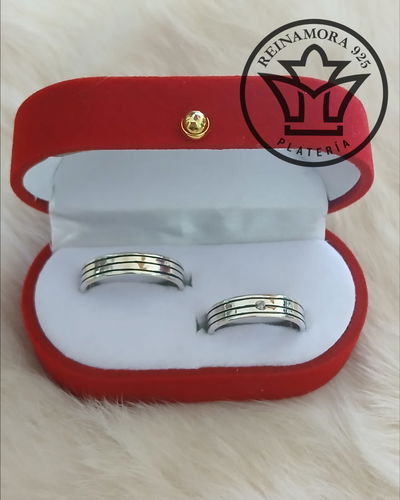 Alianzas Plata 925 cinta 5mm 3 líneas cz