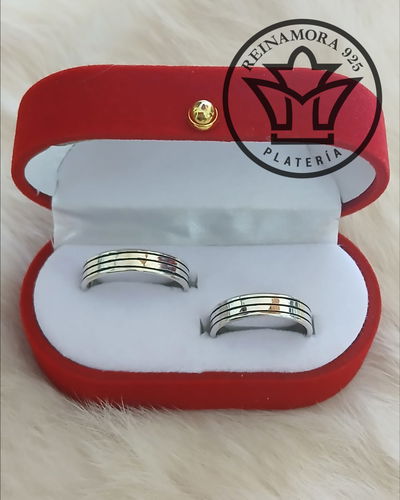 Alianzas Plata 925 cinta 5mm 3 líneas 