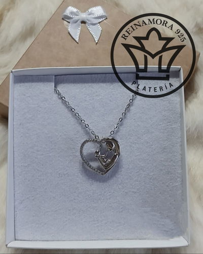 Dije Plata 925 Rodinado Oro Blanco Familia
